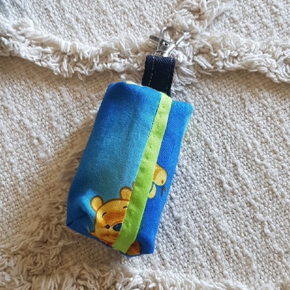 Blue Winnie The Pooh Doggy DOO Doggy Poo Bag Blue Pouch Zero Waste Handmade - Picture 1 of 3